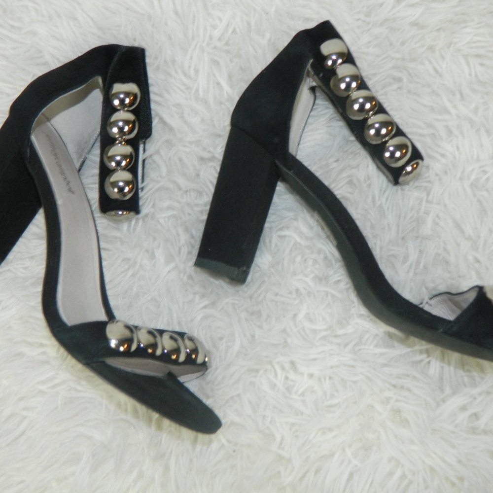 Jeffrey Campbell Black Suede Studded Heels 9.5 - Picture 5 of 8